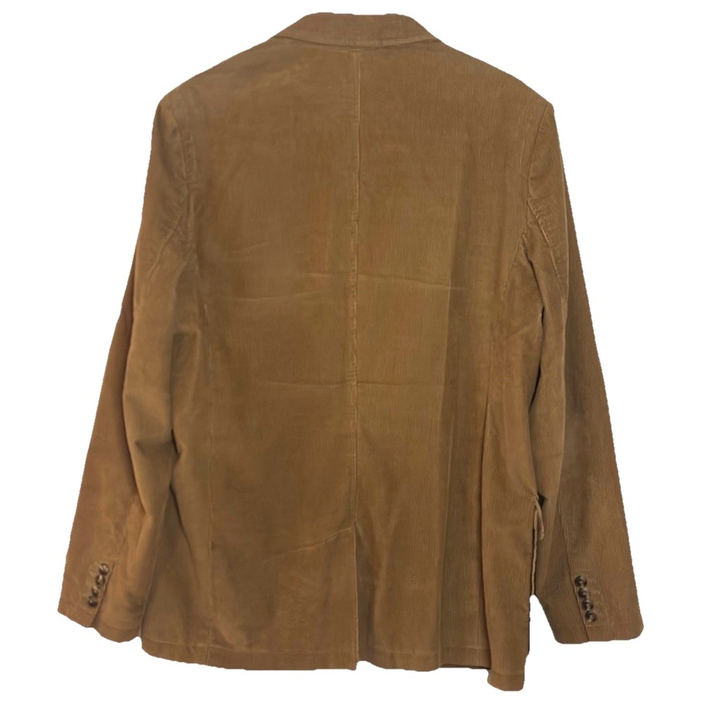 L.L. Bean Men Tan Brown Corduroy Blazer Jacket 40 Tall 3Button Plaid Lined 0J5C8 - Picture 3 of 14